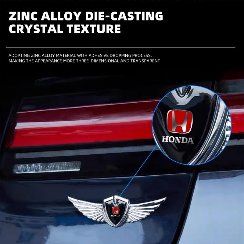 1Pcs Metal Car 3D Eagle Angel Wings Logo Trunk Fender Sticker For Honda Civci FIT CRV Accord Jazz HRV Stepwgn Prelude Insight