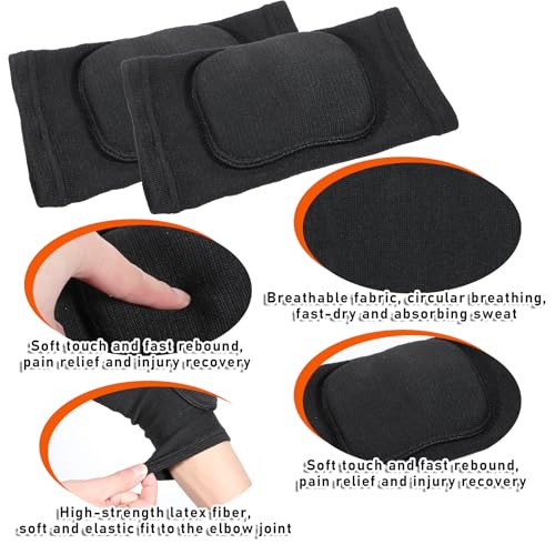 Breathable Perspiration Volleyball Elbow Pads, Men's and Women's Padded Support Elbow Pads, Black M Pair