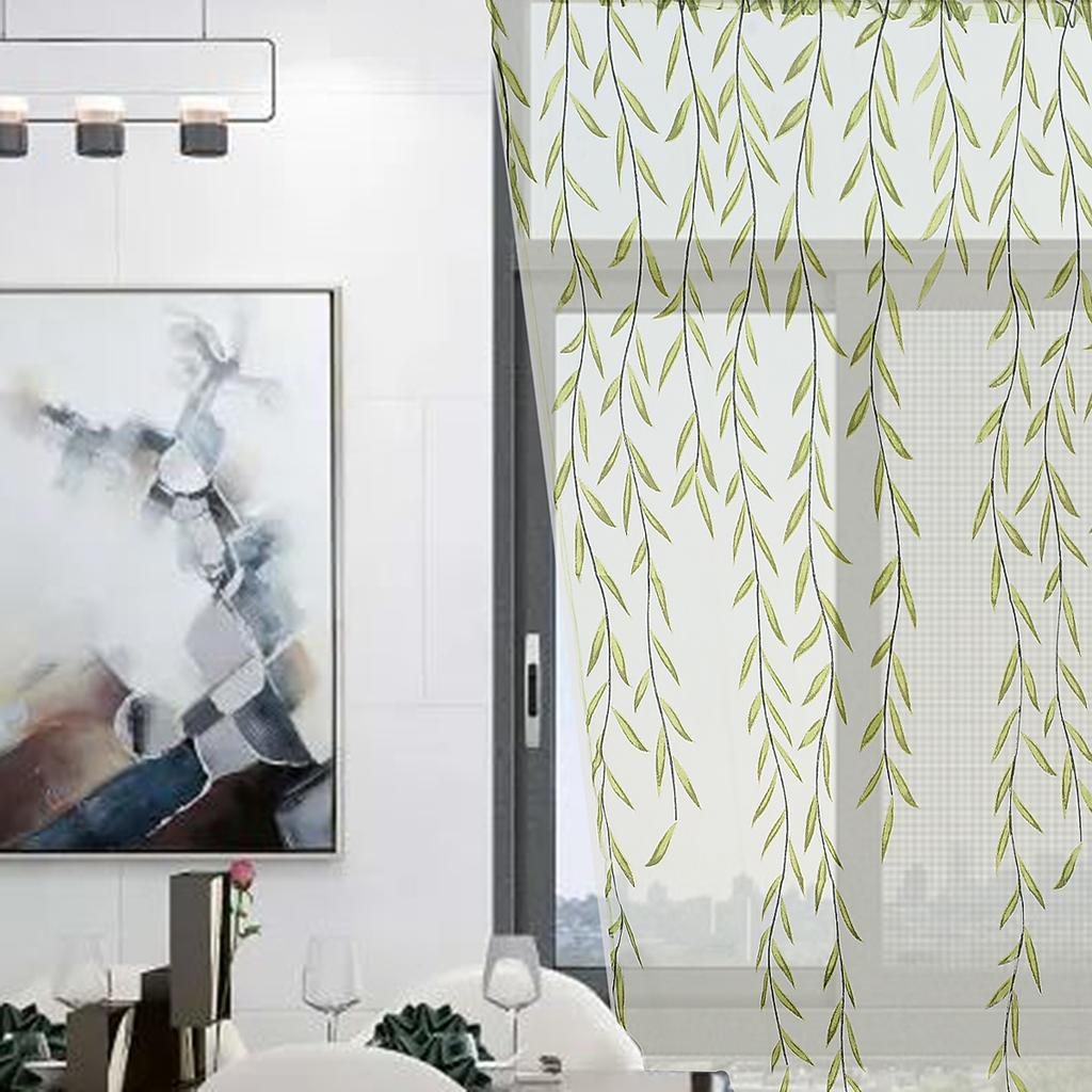 Willow Voile Tulle Room Window Curtain Sheer Voile Panel Drapes Curtain 39.4x 78.8L