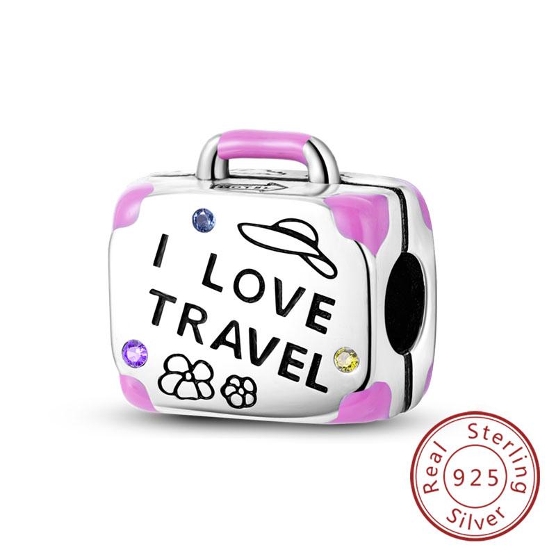 Neuer Kupfer-Charm Flugzeug Kamera Koffer Liebe Reisen Leben DIY Perlen Passend für Original-Charms Armband Schmuck