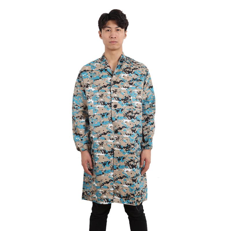 Blue Dustproof Long-Sleeve Work Gown for Men & Women