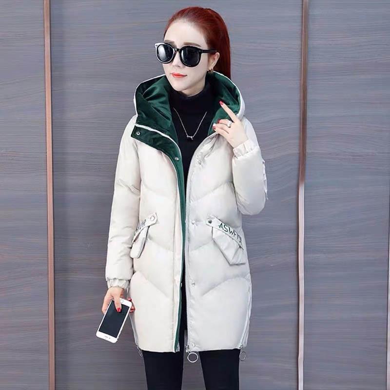 Women's Printed  Jacket Women's Mid-length Slim and Loose Thickened  Jacket Women