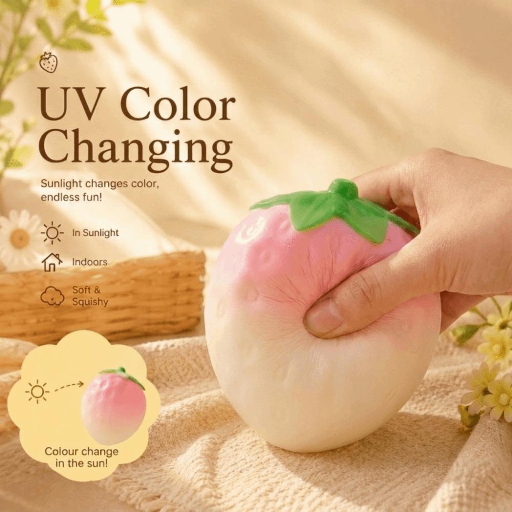 Simulation Fruit Slow Rebound Toy UV Light Color Changing Fruit Squeeze Toy  Office