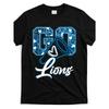 European Sizes Men'S Go Lions Graphic T-Shirt - Short Sleeve Tee with Megaphone & Lion Print, Casual Round Neck Sports Fan Apparel for Football Games