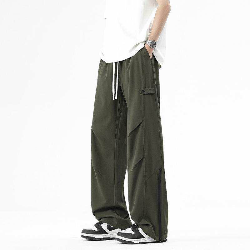 Overalls boys spring and autumn new straight loose mopping trousers high street casual versatile wide-leg trousers men