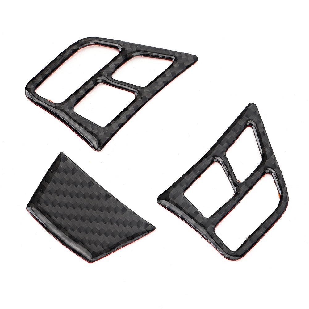 3Pcs Set Carbon Fiber Steering Wheel Sticker Trim Cover Car Interior Decor Fits for 3 Series (E90) 2005 2012