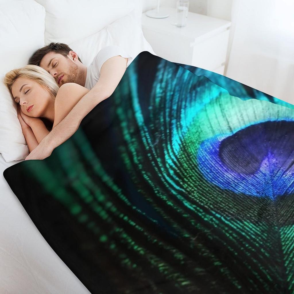 Peacock Feathers Throw Blanket Custom Moving Soft Beds Sofa Bed Blankets