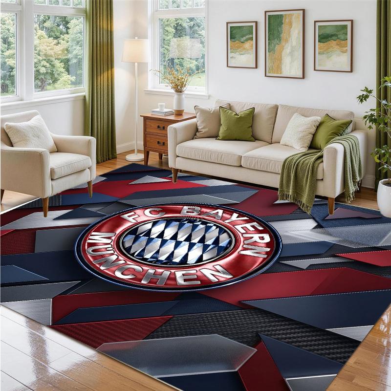Bayern Munich Design Crystal Velvet Rug Soft Decorative Mat for Bedroom Entrance