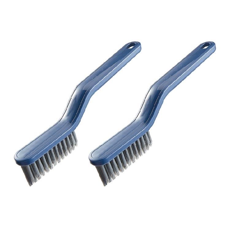 Multiuse Stiff Bristle Bathroom Brush With BuiltIn Hair Remover For Tight Space Corners Floor Efficient Cleaning 2Pcs