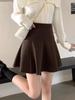 2023 Autumn/Winter Korean Style High-Waist Slim Corduroy A-Line Skirt