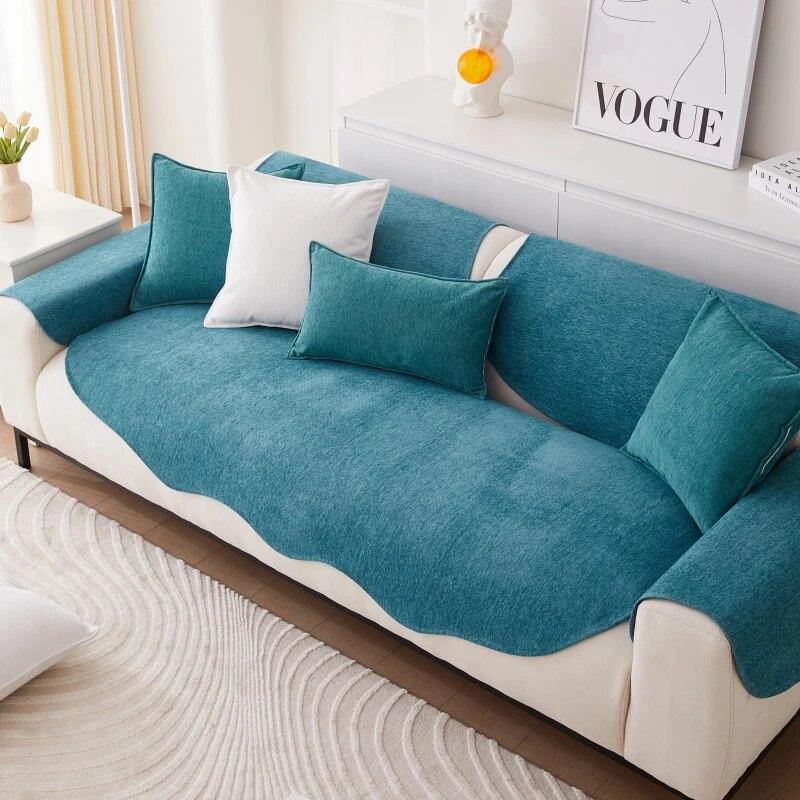 Universal Sofa Cover for Living Room Chenille L Shape Sofa Towels Mat Pet Kids Anti-slip Couch Slipcovers Area Rug Home Decor
