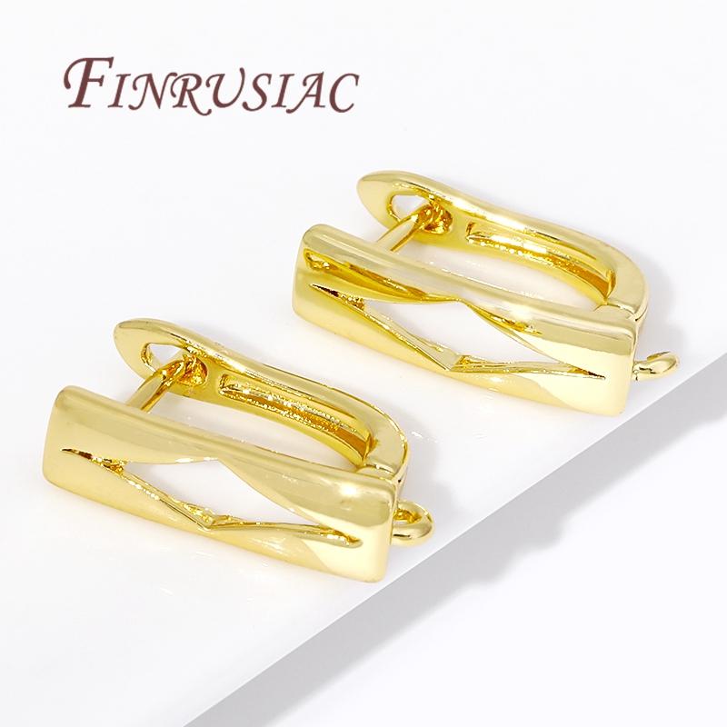 Multi Styles 18K Gold Plated Earwires Fasteners Earring Hooks Clasps Accessories For DIY Women's Anti-Allergy Earrings Making