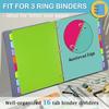8 Tab Binder Dividers for 3 Ring Binder, Plastic Binder Dividers with Tabs, Cute Page Pastel Folder Dividers with Big Tabs for School Office Home,
