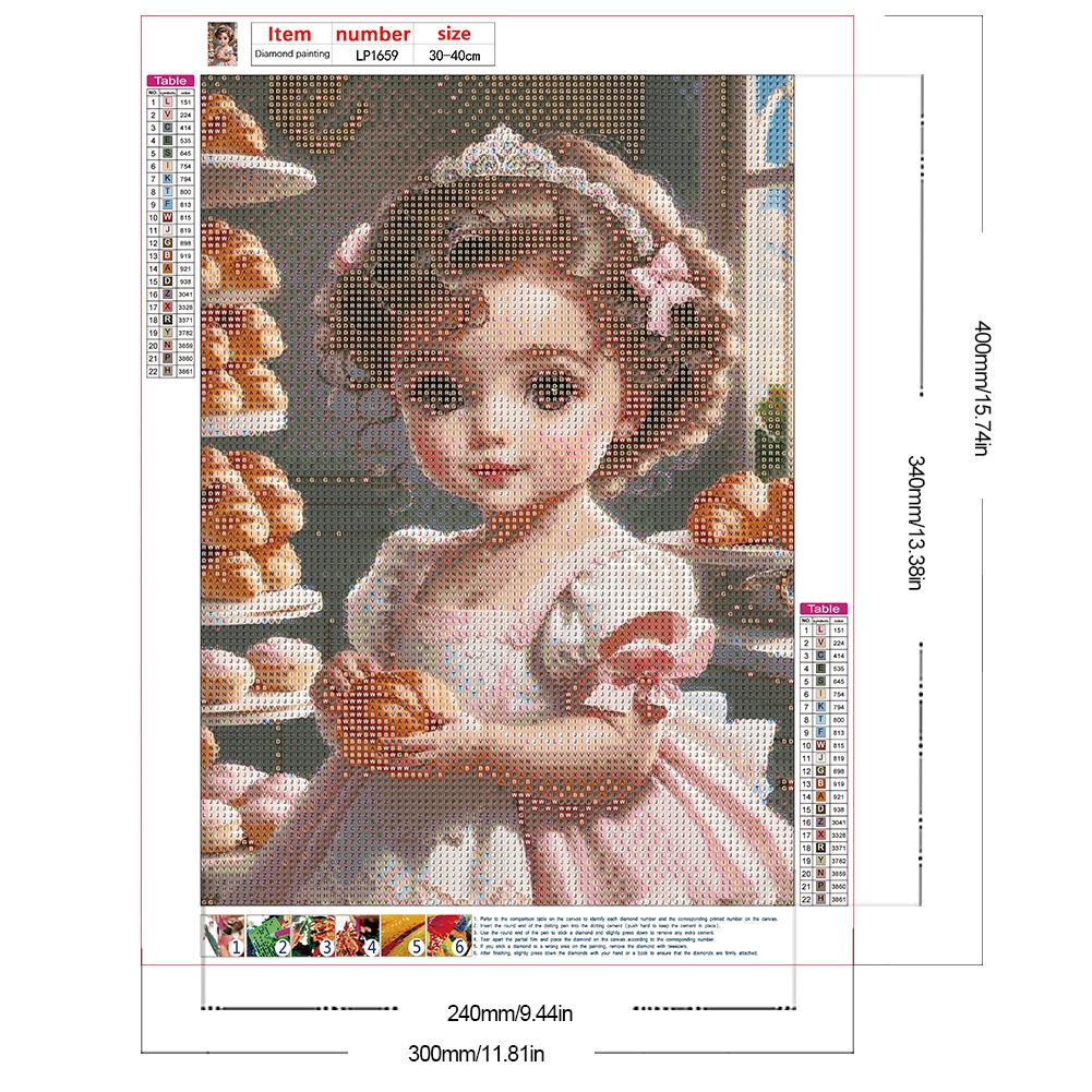 30*40CM 5D DIY Vollrunde Bohrer Strass Süßes Mädchen Kit Kunsthandwerk Mosaik Malerei Stickerei Handgefertigt Heimdekoration Geschenk