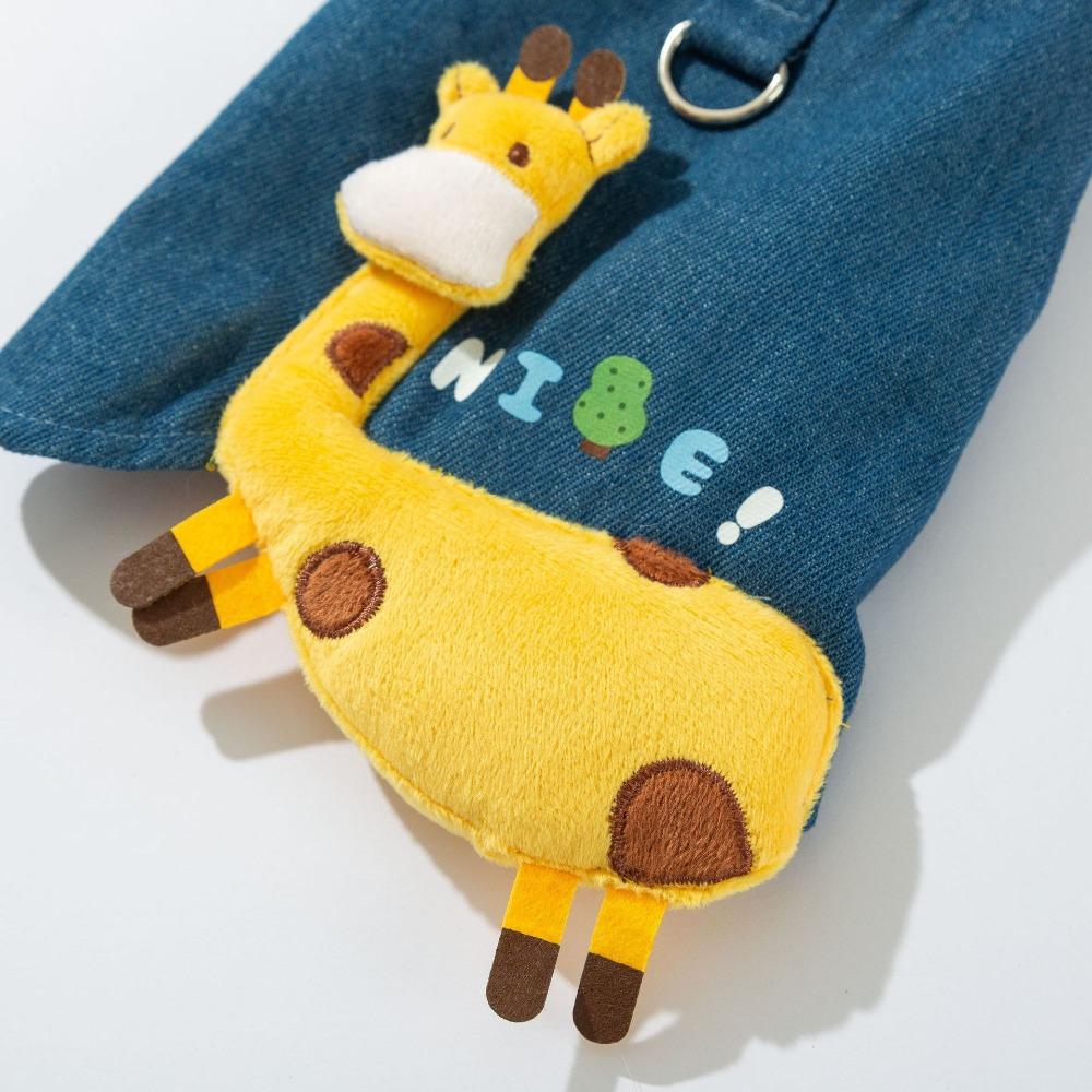 Dog Clothes Spring and Autumn Giraffe Denim Vest Small Dog Bigbear Teddy Traction Vest Pet Clothes