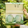 Chinese Embossed Celadon Tea Canister for Longjing, Maojian, Biluochun, Gyokuro, Zhuyeqing - Empty Tea Packaging Box