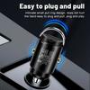 P90 3.1A 30W Fast Car Charger QC3.0 Type-C + PD USB Dual Port Charging Adapter with Pull Ring