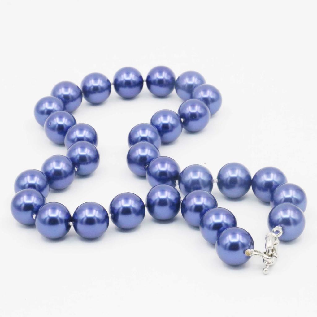 10mm South Sea Dark Blue Shell Pearl Necklace Pearl Beads Women Girls for Jewelry Making Design Rope Chain Neckwear 18INCH