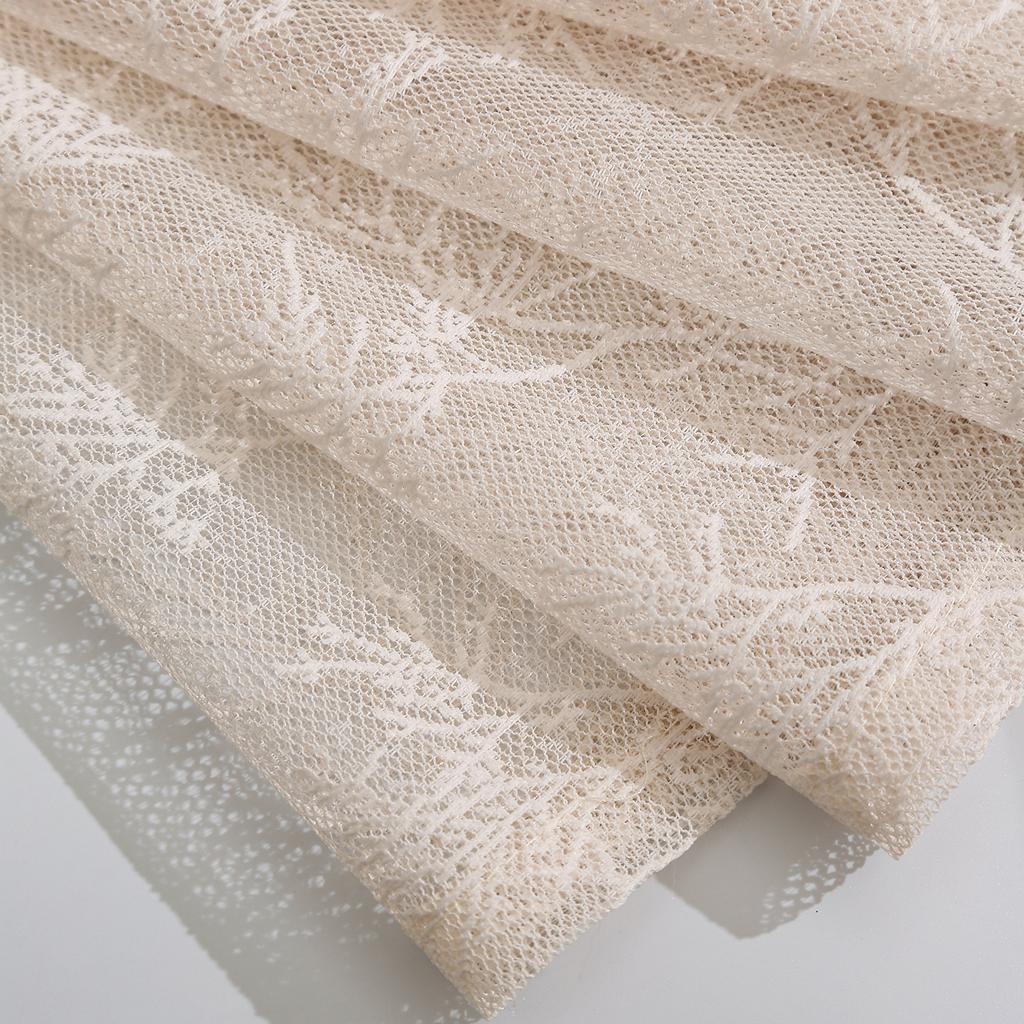 White French Tree Sheer Curtains Beige Linen Textured Curtains 84 Inch Long 1 Panels for Living Room