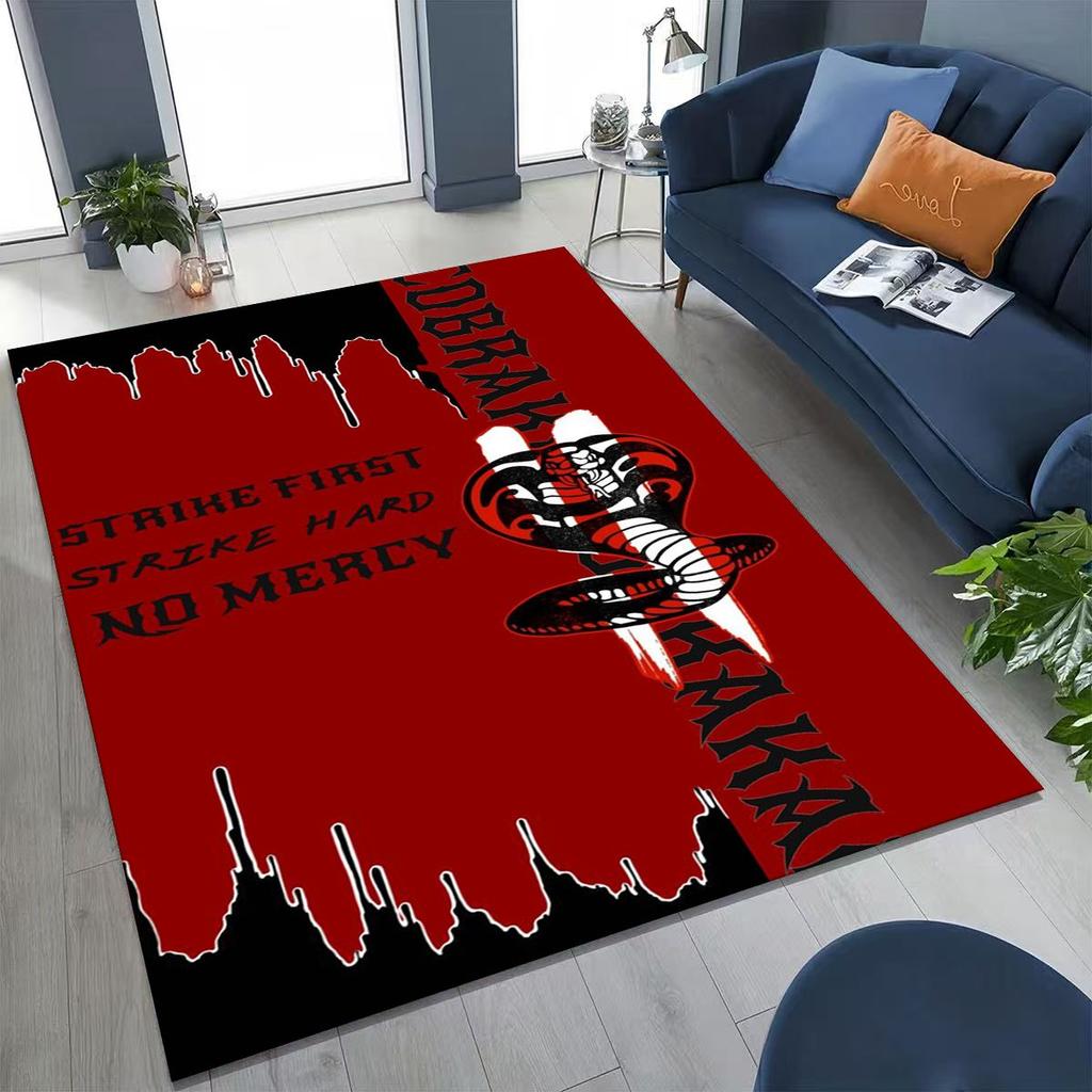 3D Cobra Kai Karate Daniel LaRusso Johnny Art Rug for Bedroom Living Room Sofa Home Doormat Decor, Large Kids Non-slip Floor Mat