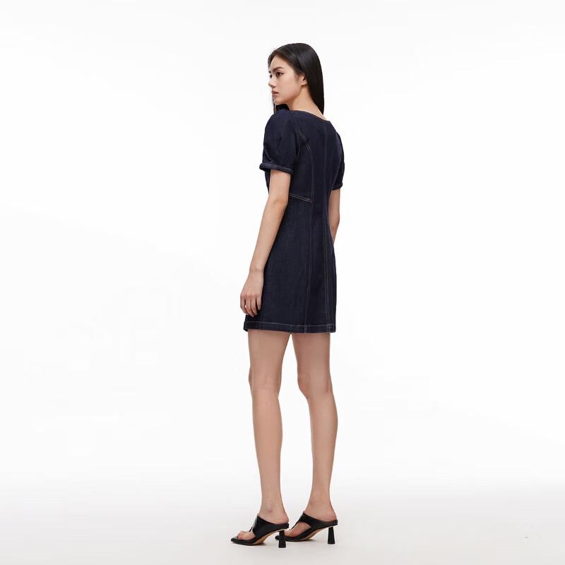 ONLY 2024 Summer Puff Sleeve Denim A-line Mini Dress