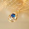 925 Sterling silver sapphire zircon necklace, light luxury high-end collarbone chain, fashionable women's high-end jewelry, daily wear jewelry gifts