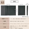 A5 Leather Notebook Diary Memo Pad Holds 2 with Pen Holder and Pocket Cover, Cover, Cover, Notebooks, (Brown)