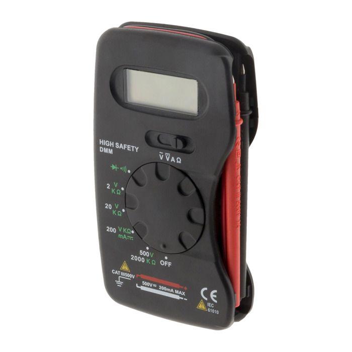 Multimètre de poche 13 calibres + housse - zenitech