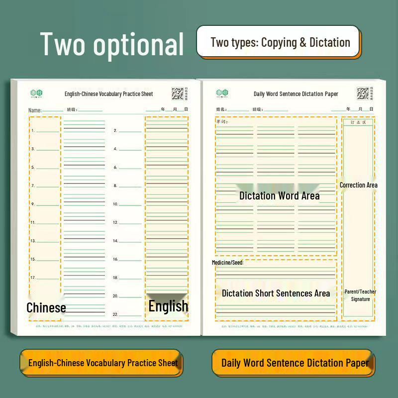 English-Chinese Translation & Dictation Practice Book for Grades 3-6