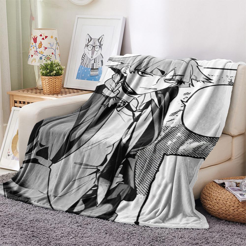 1PC Iruma kun Print Flannel Blanket, High quality Comfortable for All Seasons, Home Decor, Warmth and Comfort, Perfect for Christmas Gifts