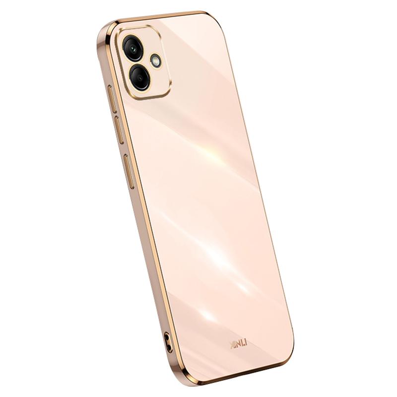 XINLI For Samsung Galaxy A05 4G Case Electroplated Gold Edge TPU Cell Phone Cover