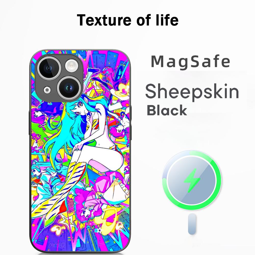 Classic girl Yatsura LUM classic anime Phone Case For iPhone 17 16 15 14 13 12 Plus Pro Max  High-end Luxury Magsafe Sheepskin
