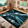 Philadelphia Eagles Personalisiertes Kristall-Samt-Teppich, Benutzerdefinierter Namens-Text Weicher Anti-Rutsch-Teppich für Wohnzimmer Schlafzimmer