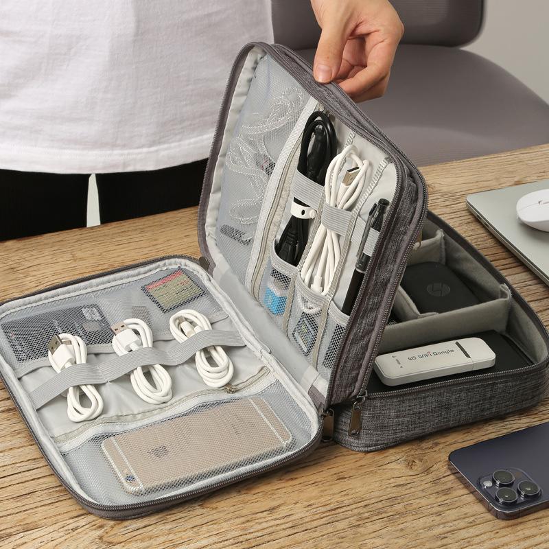 

Цифровая сумка для хранения, точечная, трехслойная, большой вместимости, многофункциональная, коробка для кабелей для передачи данных и зарядных устройств, блок питания