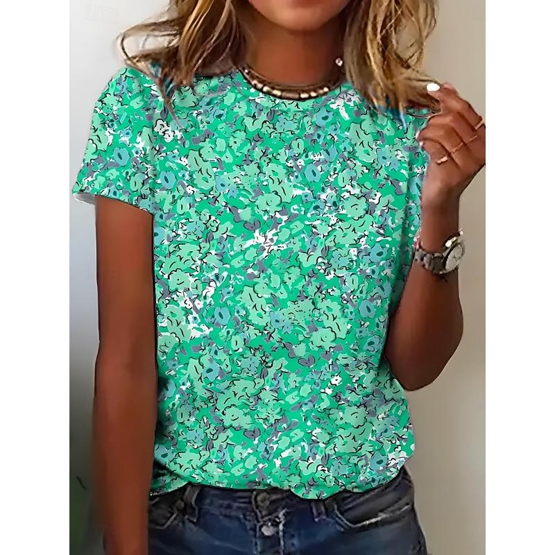 Casual T-shirt round neck short sleeved T-shirt