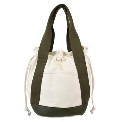 Dot and Stripe Monopia Tote Bag DS-17012 Women's Khaki