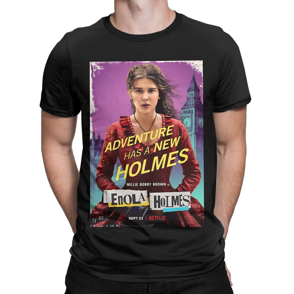 Enola Holmes Langarm Schönes Millie Retro Vintage Grafik 100% Baumwolle T-Shirt Das Enola H