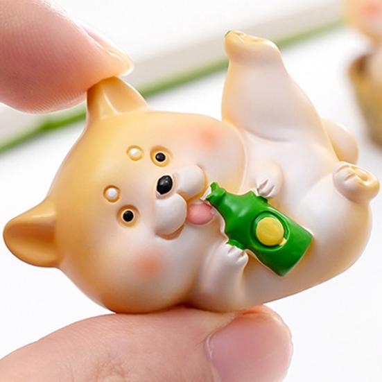 Mini Resin Dog Figurine Cartoon Puppy Statue Tiny Dog Cake Topper