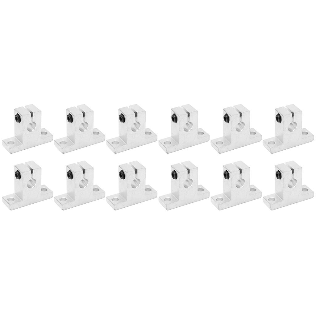 12Pcs Linear Motion Rail Support Aluminium Alloy Shaft Clamping Rod Set Kit for 3D Printer