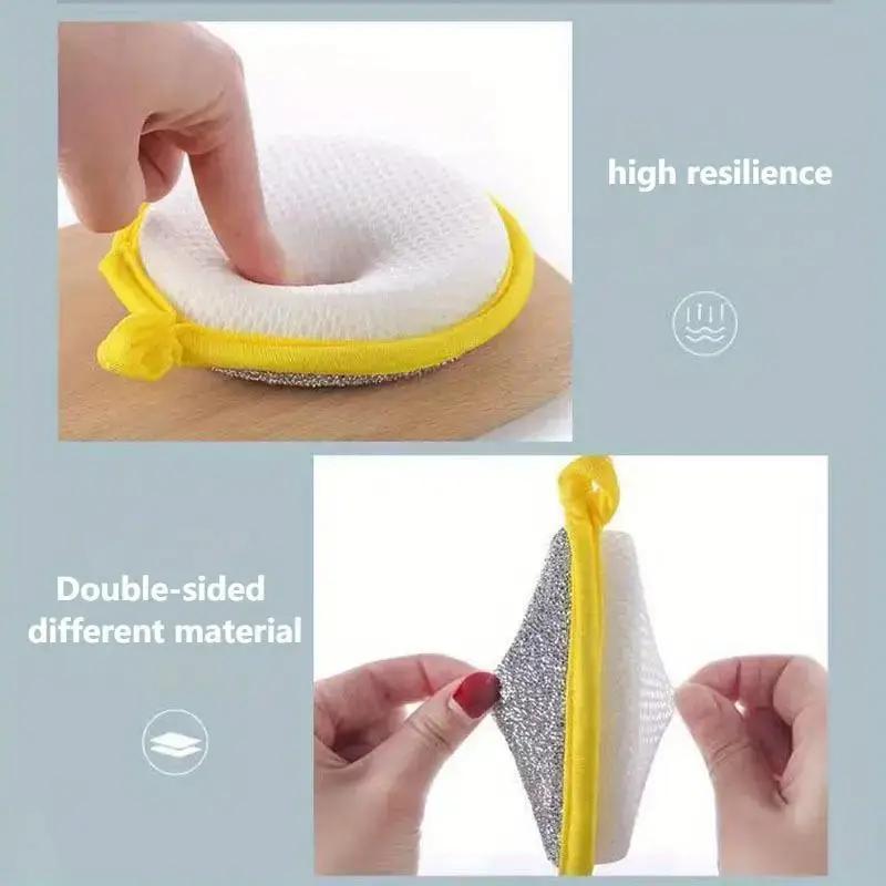 10/5PCS Double Side Dishwashing Sponge Dish Washing Brush Pan Pot Dish Wash Sponges Household Cleaning Reusable Kitchen Tools