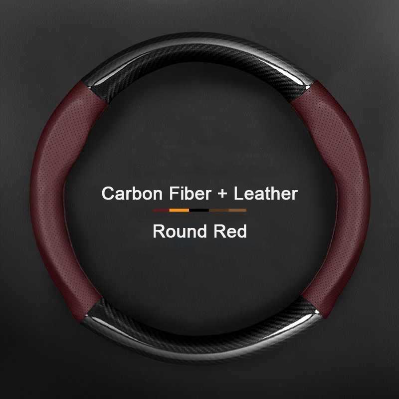 Non-Slip Carbon Fiber Leather Car Steering Wheel Cover For Honda Civic Accord Odyssey Fit CR-V HR-V Jazz City Breeze Jade Crider