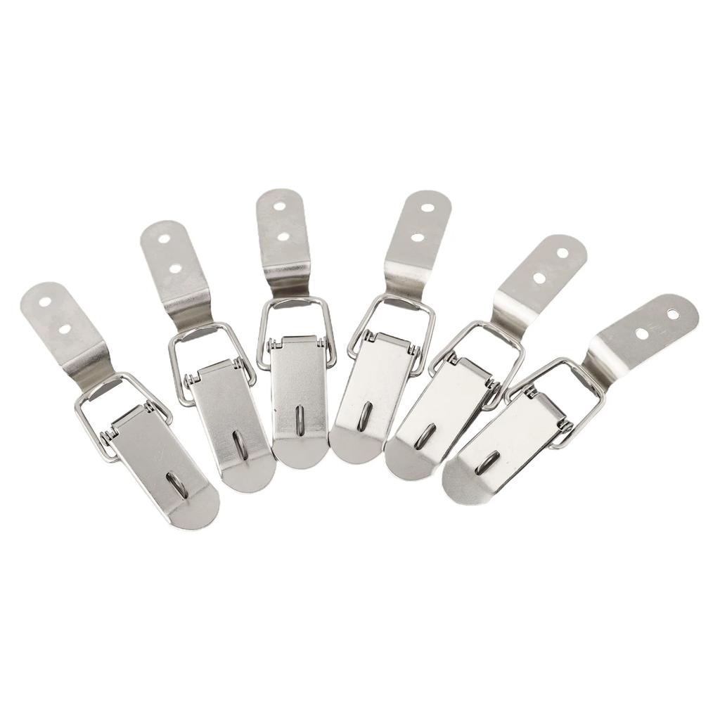 Hook Buckle Hook Silver Stainless Steel Buckle Padlock 90 Degrees Duck-mouth Iron Material Other Car Truck Parts