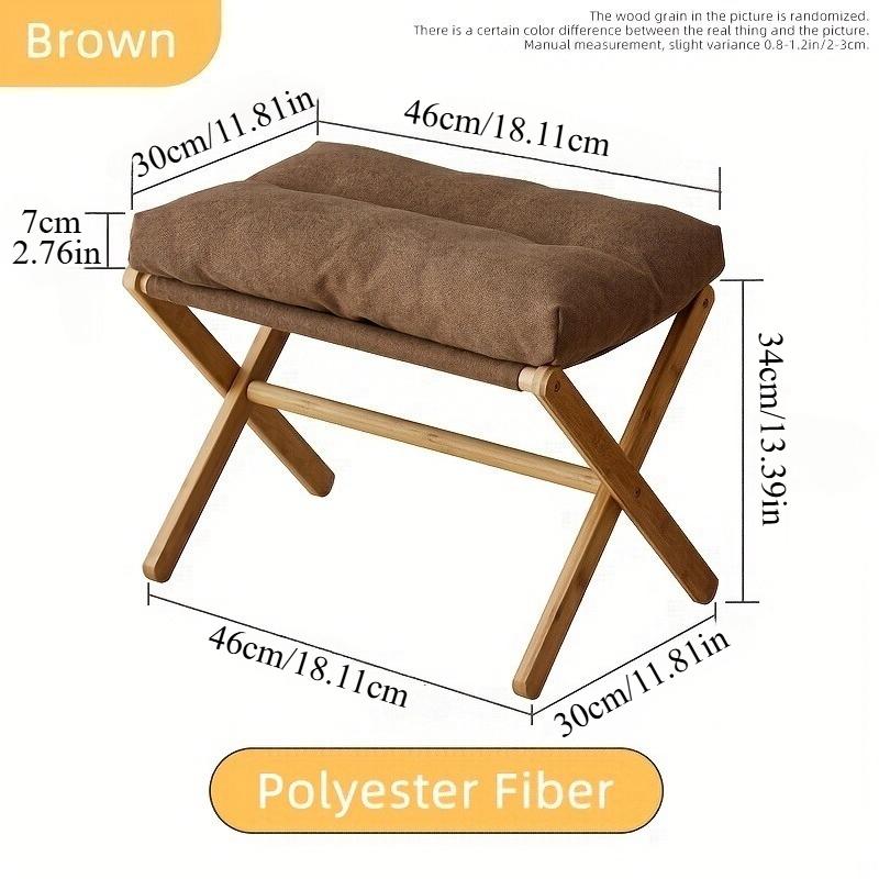 

Бамбуковая складная педаль с мягким сиденьем-подушкой - Портативная для использования в офисе и дома, Компактный дизайн, Мебель-подставка для ног кофейный