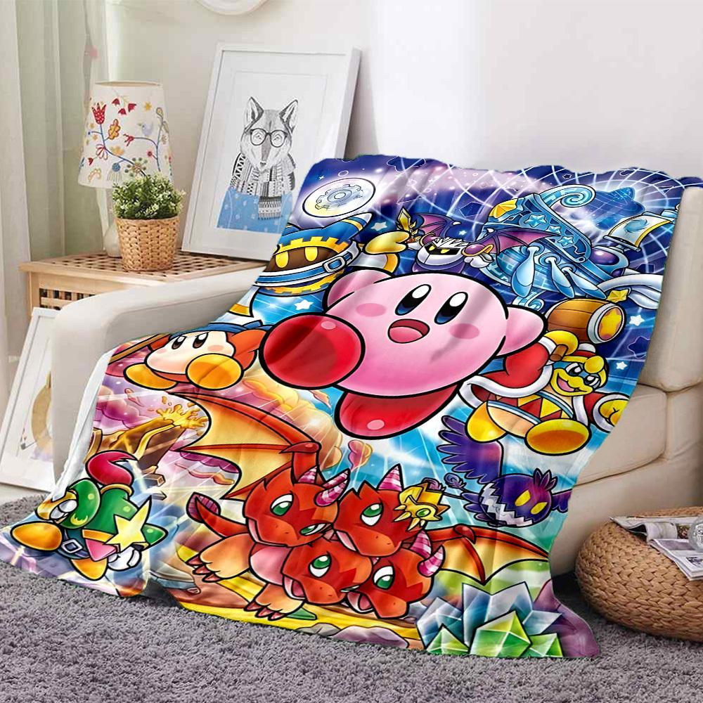 1pc Kirby Fantasy Soft Skin-Friendly Flannel Blanket with Digital Printing, Various Sizes Available for Family, Friends, Birthday