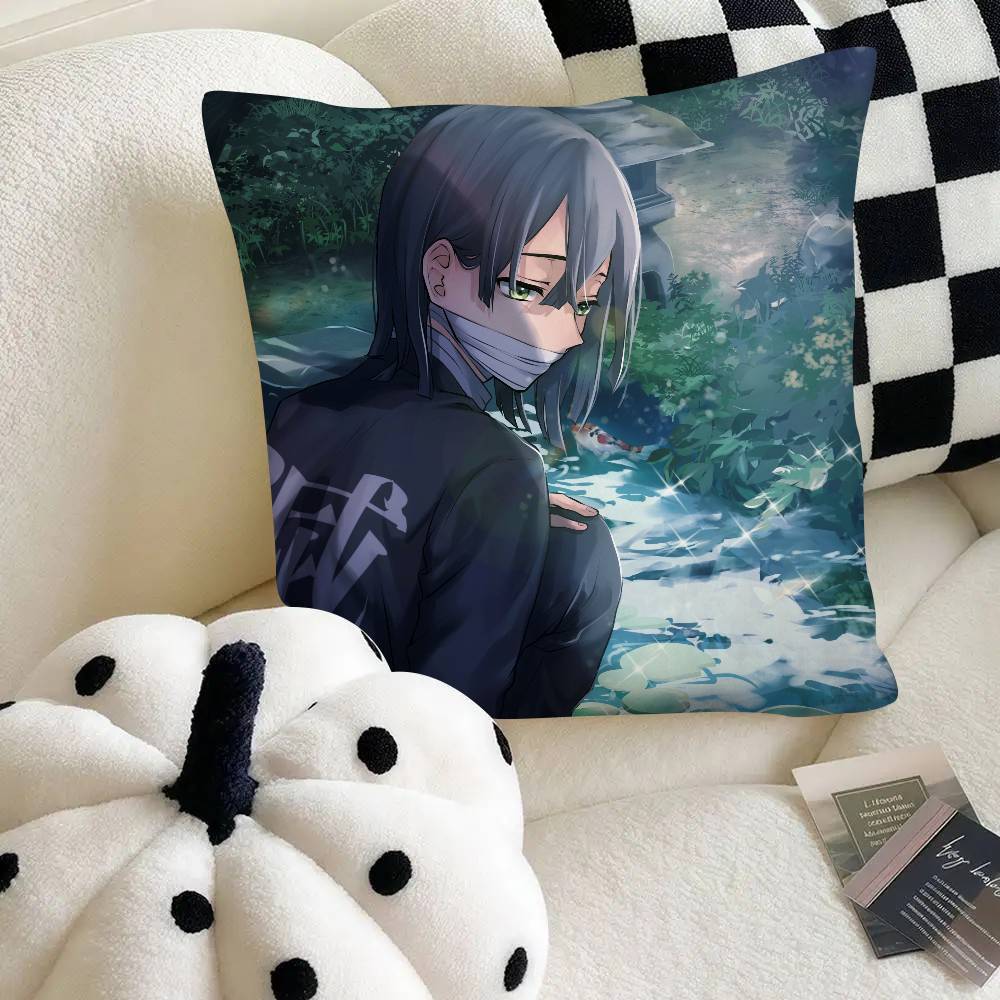 Anime Demon Slayer Obanai Iguro Kissenbezug Mode Quadratischer Kissenbezug Schlafzimmer Sofa Raum Ins Dekoration Freizeit