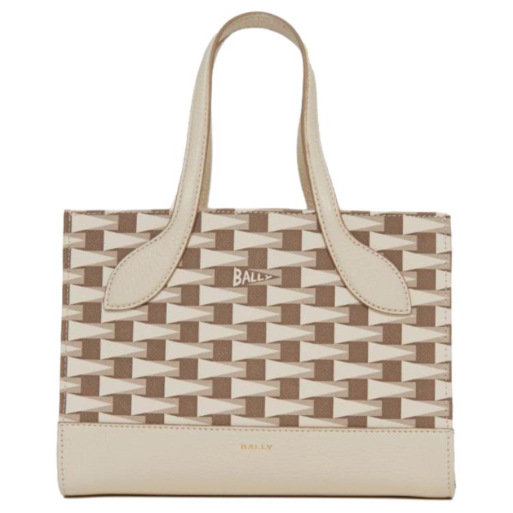 

Bally Logo Magnetic Closure Leather Tote Bag Women Tote Bag Gray Bone-White 6306548 Basic Set (Bag+Dust Bag)