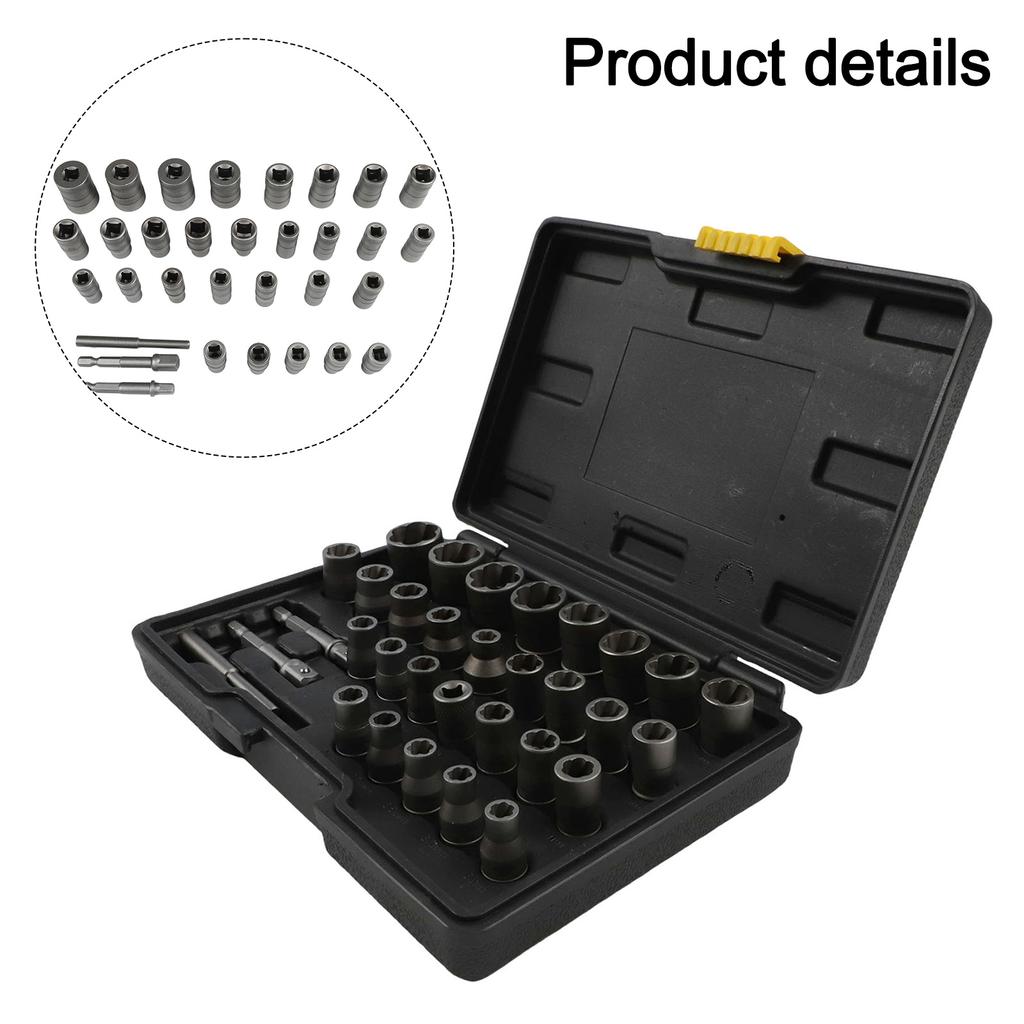 32 Piece Bolt Extractor Kit Stripped Bolt Extractor Bolt Extractor Kit Adapter Included Comprehensive Size Range