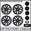 ZFX1 For Tesla Model 3 Highland 2026 2025 4PCS Wheel Covers Hubcaps, 19 Inch,Gloss Black Aero Covers, Accessories Upgrade Replacement