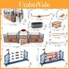 Horse Ranch Accessories With Assembly Fencing And Pavilion For Home Decor And Enthusiasts