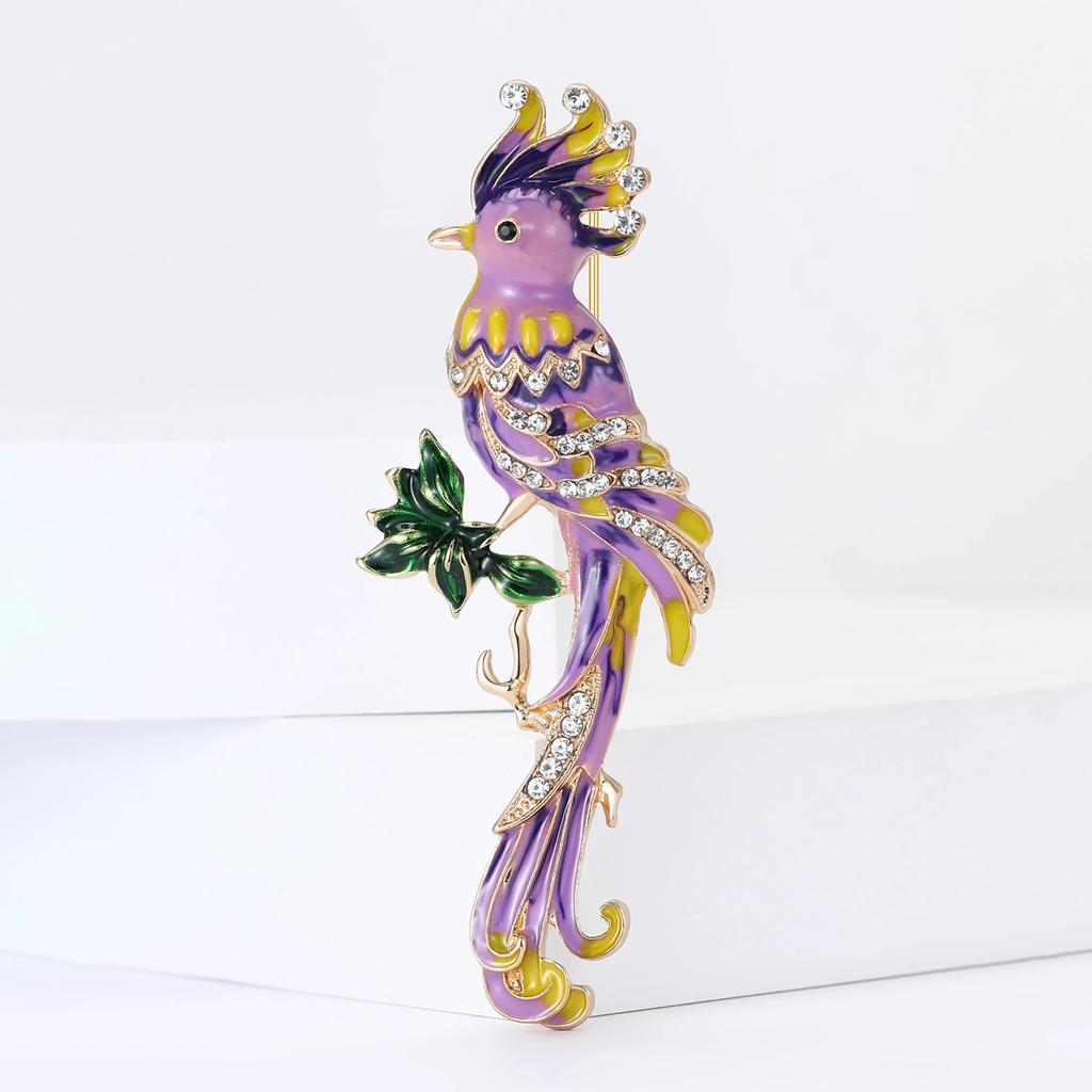 Rhinestone Parrot Brooches for Women Unisex Animal Pin Bird Lapel Pins Event Funny Luxury Gifts New Year Friends Decoration